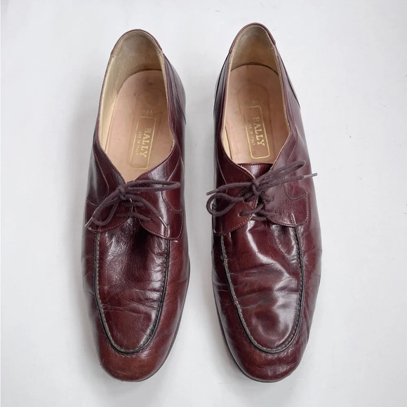 Men’s Vintage BALLY Urbano Brown Leather Lace Up Dress Shoes Size 12 D